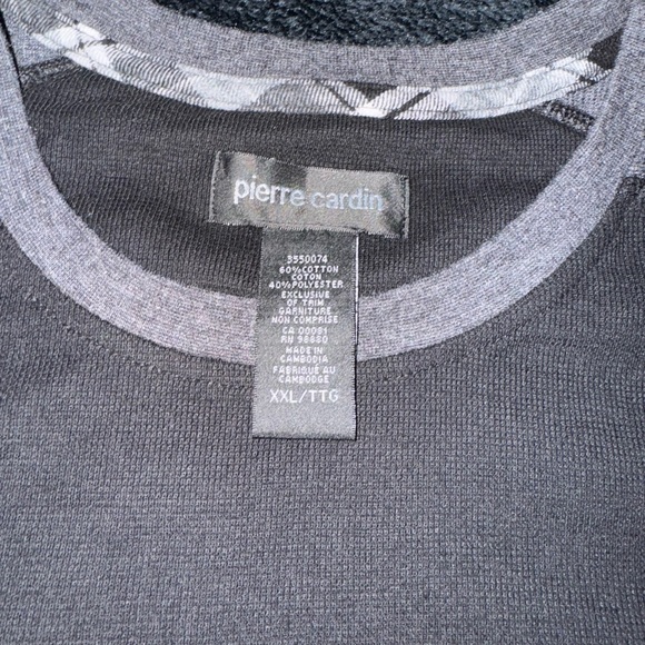 Pierre Cardin MENS Grey / Black long-sleeve top XXL - Picture 2 of 3